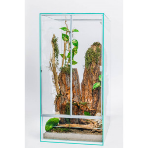 Terrarium Diversa, szkło float, silikon transparentny, z przesuwnymi drzwiami [121,5l, 45x45x60 cm]